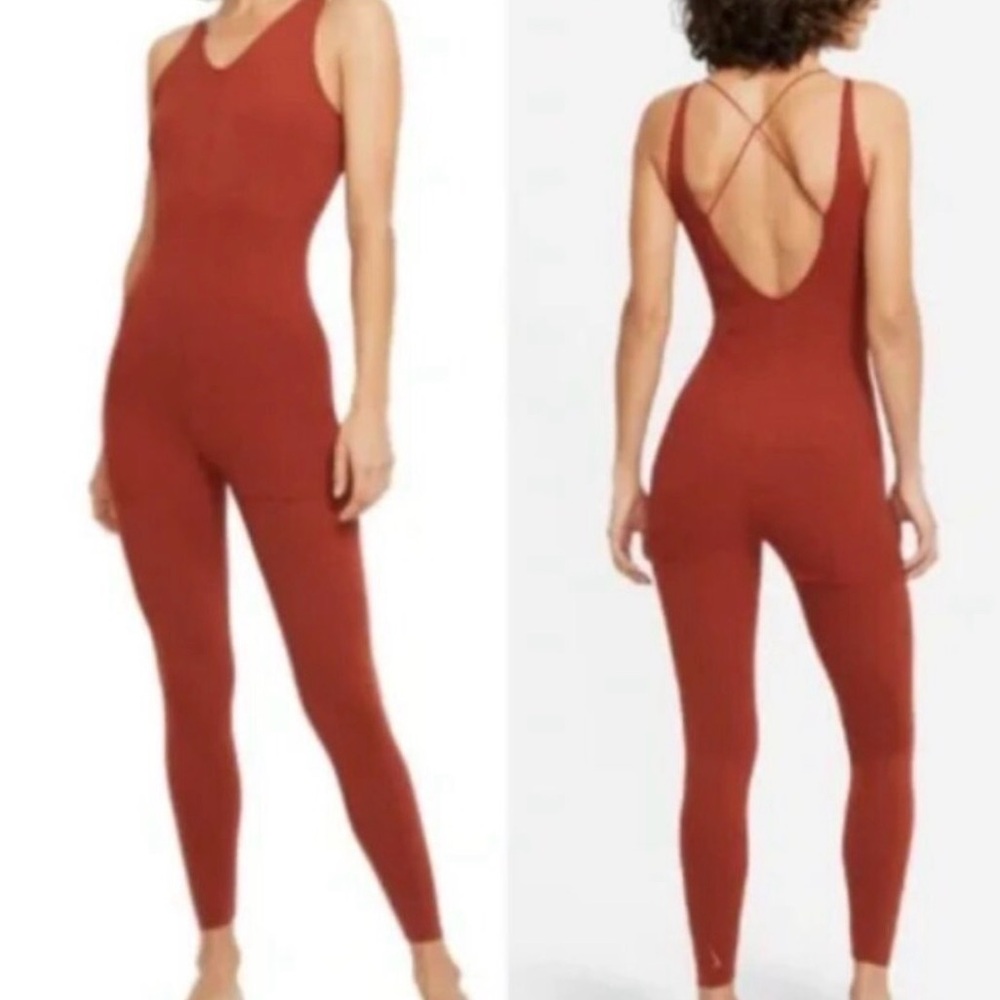 Nike Yoga Luxe Rust 7/8 Layered Jumpsuit Women’s Plus 2X NWT $110